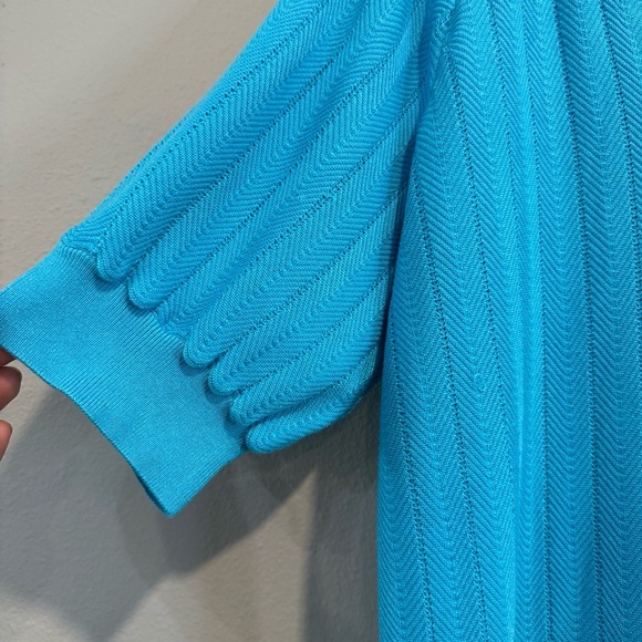 Talbots Pointelle-Knit Polo Sweater Beach Coastal 2X NWT - Picture 3 of 8